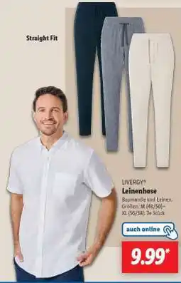 Lidl LIVERGY Leinenhose Angebot