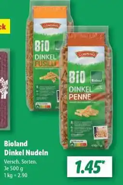 Lidl Bioland Dinkel- Nudeln Angebot