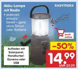 Netto Marken-Discount Akku-Lampe mit Radio Angebot