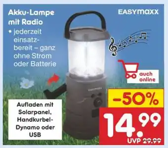 Netto Marken-Discount Akku-Lampe mit Radio Angebot