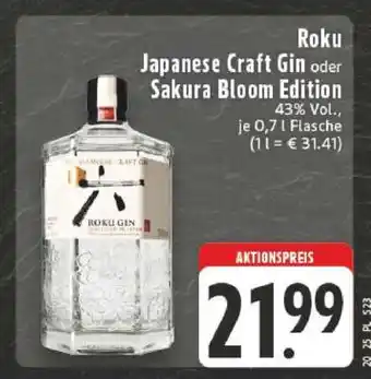 Edeka Roku Japanese Craft Gin oder Sakura Bloom Edition Angebot