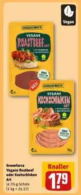 REWE Greenforce Vegane Roastbeef oder Kochschinken Art Angebot