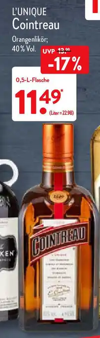 Aldi Nord L'Unique Cointreau 0.5-L-Flasche Angebot