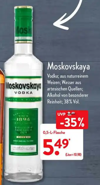 Aldi Nord Moskovskaya 0.5-L-Flasche Angebot