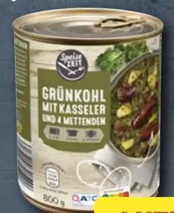 Aldi Nord Speise Zeit Grünkohl mit Kasseler und 4 Mettenden Angebot