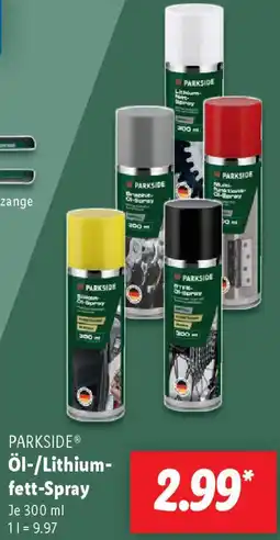 Lidl PARKSIDE Öl-/Lithiumfett-Spray Angebot