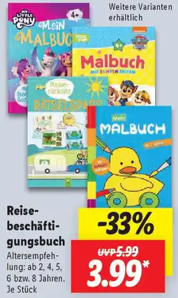 Lidl Reisebeschäftigungsbuch Angebot