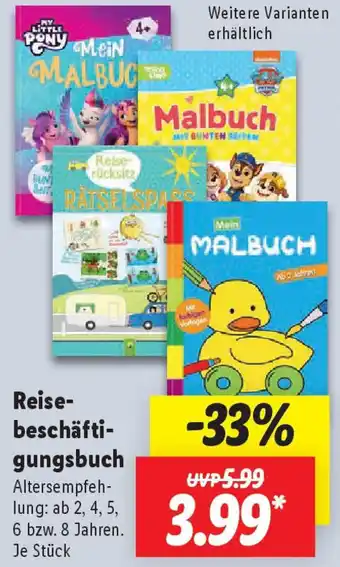 Lidl Reisebeschäftigungsbuch Angebot