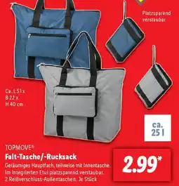Lidl TOPMOVE Falt-Tasche/-Rucksack Angebot