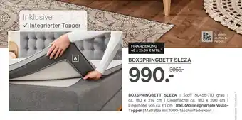 Kabs Polsterwelt Boxspringbett sleza Angebot
