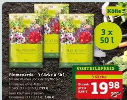 Pflanzen Kölle Blumenerde – 3 säcke à 50 l Angebot