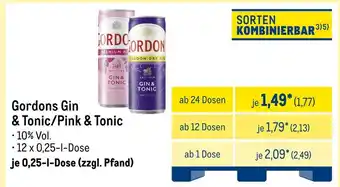 METRO Gordons gin & tonic/pink & tonic Angebot