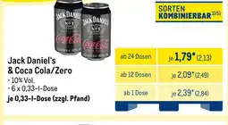 METRO Jack daniel‘s & coca cola/zero Angebot