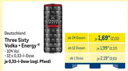 METRO Three sixty vodka + energy Angebot
