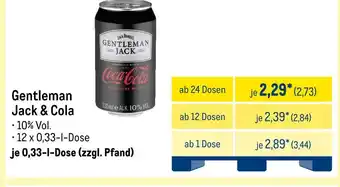 METRO Gentleman jack & cola Angebot