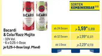 METRO Bacardi & cola/razz mojito Angebot