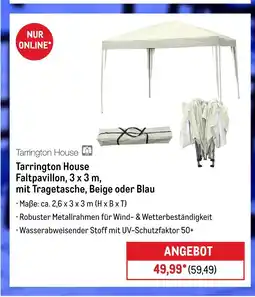 METRO Tarrington house faltpavillon, 3 x 3 m, mit tragetasche, beige oder blau Angebot