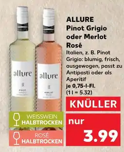 Kaufland Allure pinot grigio oder merlot rosé Angebot