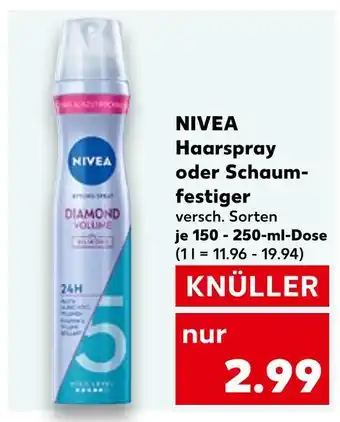 Kaufland Nivea haarspray oder schaumfestiger Angebot