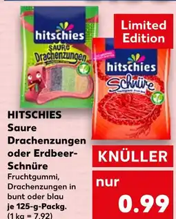 Kaufland Hitschies saure drachenzungen oder erdbeer-schnüre Angebot