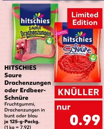 Kaufland Hitschies saure drachenzungen oder erdbeer-schnüre Angebot