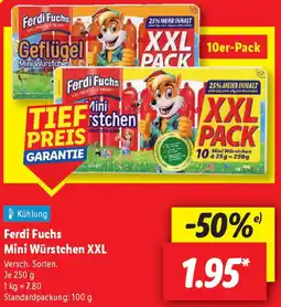 Lidl Ferdi Fuchs Mini Würstchen XXL Angebot
