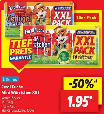 Lidl Ferdi Fuchs Mini Würstchen XXL Angebot
