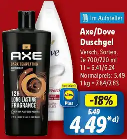 Lidl Axe/Dove Duschgel Angebot
