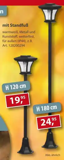 Sonderpreis Baumarkt versch. LED-Solar-Laternen mit Standfuß Angebot