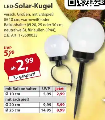 Sonderpreis Baumarkt LED-Solar-Kugel Angebot