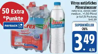 Edeka Vitrex natürliches Mineralwasser Angebot