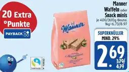 Edeka Manner Waffeln oder Snack minis Angebot