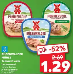 Kaufland RÜGENWALDER MÜHLE Teewurst oder Leberwurst Angebot