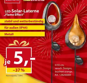 Sonderpreis Baumarkt LED-Solar-Laterne ,,Flame Effect" Angebot
