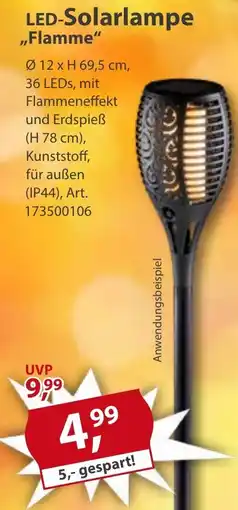 Sonderpreis Baumarkt LED-Solarlampe ,,Flamme" Angebot