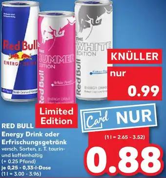Kaufland RED BULL Energy Drink oder Erfrischungsgetränk Angebot