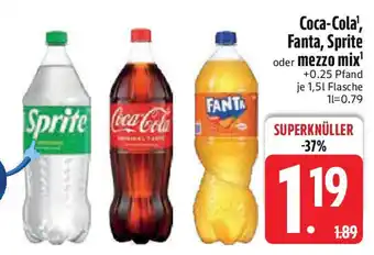 Edeka Coca-Cola Fanta, Sprite oder mezzo mix Angebot