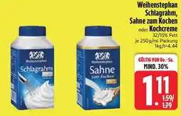 Edeka Weihenstephan Schlagrahm, Sahne zum Kochen oder Kochcreme Angebot