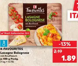 Kaufland K-FAVOURITES Lasagne Bolognese Angebot