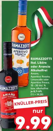 Kaufland RAMAZZOTTI Ital. Liköre oder Arancia Alkoholfrei Angebot
