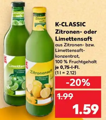 Kaufland K-CLASSIC Zitronen- oder Limettensaft Angebot