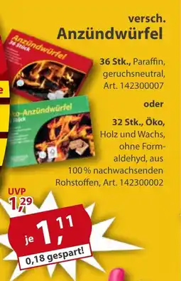 Sonderpreis Baumarkt versch. Anzündwürfel Angebot