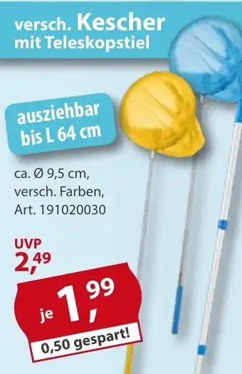 Sonderpreis Baumarkt versch. Kescher mit Teleskopstiel Angebot