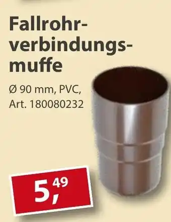 Sonderpreis Baumarkt Fallrohrverbindungsmuffe Angebot