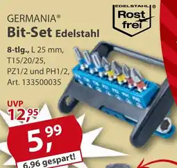 Sonderpreis Baumarkt GERMANIA Bit-Set Edelstahl Angebot