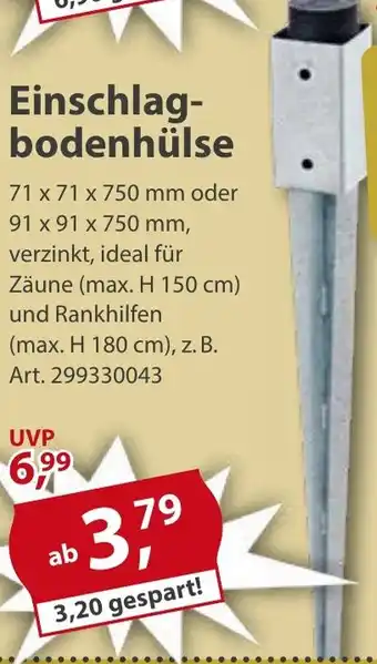Sonderpreis Baumarkt Einschlagbodenhülse Angebot