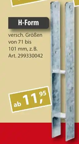 Sonderpreis Baumarkt versch. Pfostenträger, verzinkt H-Form Angebot