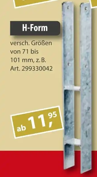 Sonderpreis Baumarkt versch. Pfostenträger, verzinkt H-Form Angebot