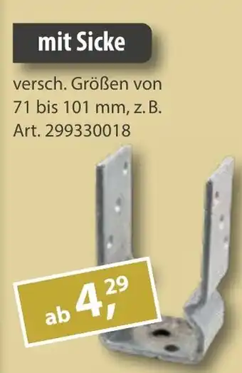 Sonderpreis Baumarkt versch. Pfostenträger, verzinkt mit Sicke Angebot