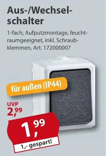 Sonderpreis Baumarkt Aus-/Wechselschalter Angebot